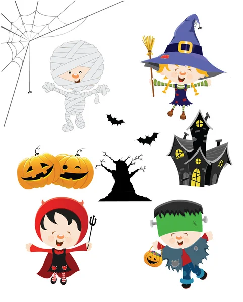 Conjunto niño Halloween — Archivo Imágenes Vectoriales