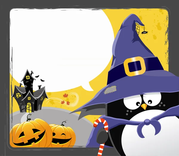 Pinguim de Halloween — Vetor de Stock