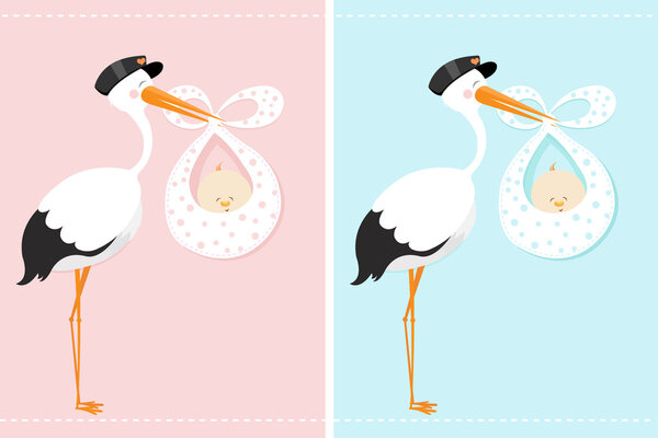Stork Delivering A Newborn