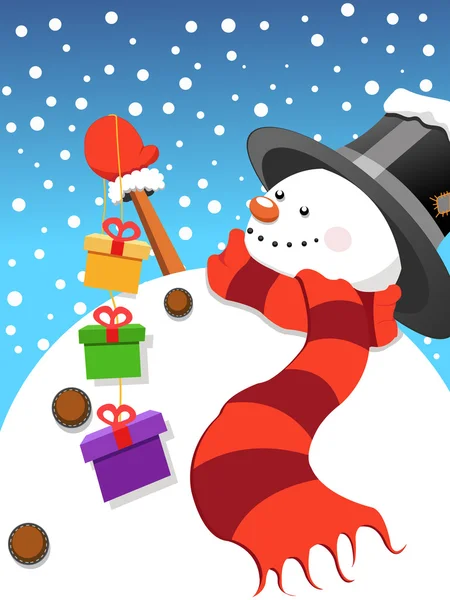 Gelukkig sneeuwpop — Stockvector