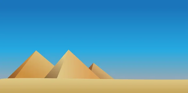 埃及-沙漠和金字塔 — 图库矢量图片