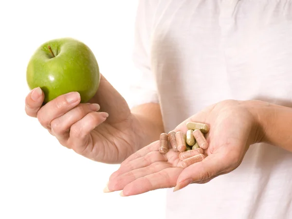 Apple and vitamins — Stock Photo, Image