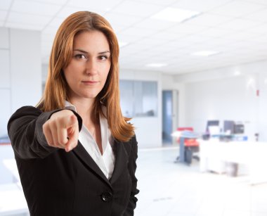 Businesswoman pointing at you clipart