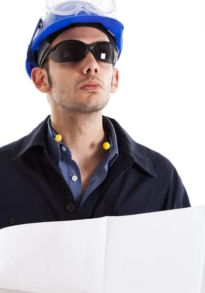 Engineer looking up — Stock Photo, Image