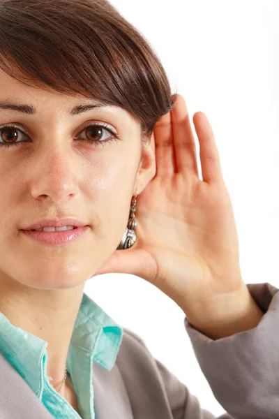 Listening woman — Stock Photo, Image