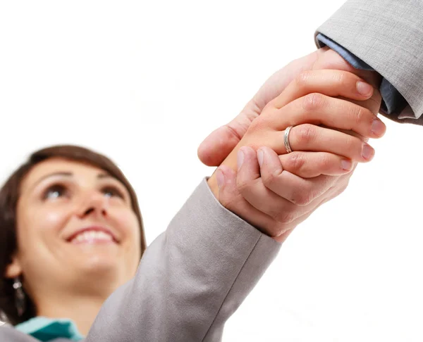 Empresários apertando as mãos — Fotografia de Stock
