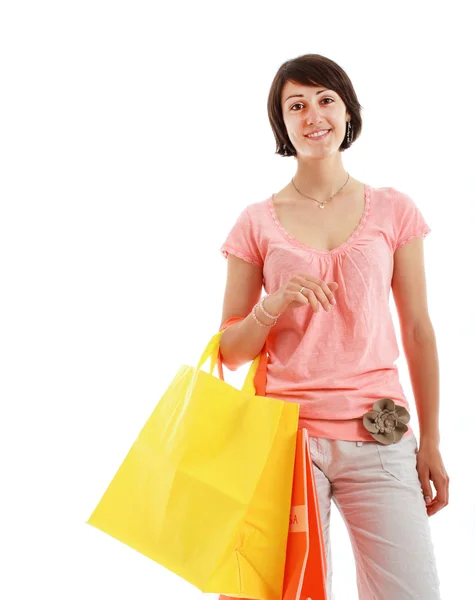 Chica llevando bolsas de compras — Foto de Stock