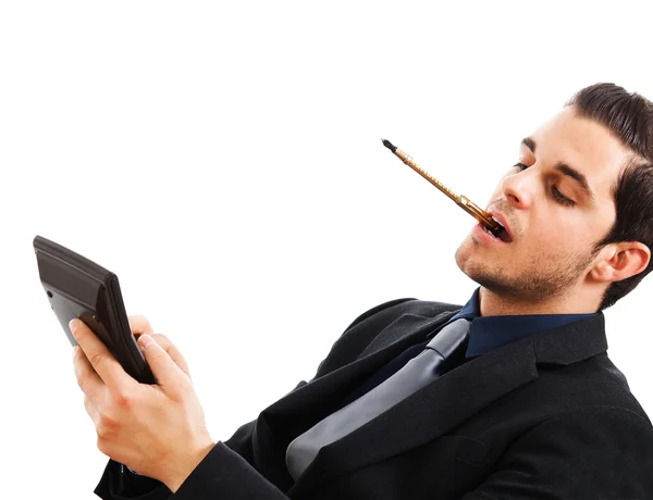 Businessman using a calculator — Stock Photo, Image