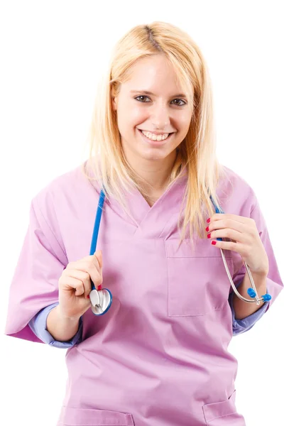 Jonge mooie verpleegster portret — Stockfoto