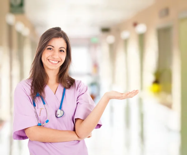 Lachende verpleegster — Stockfoto