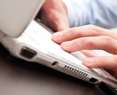 Worker using a laptop