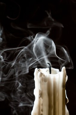 Close up candle with smoke clipart