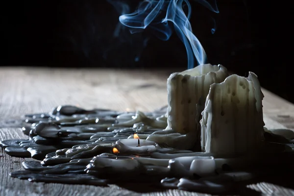 Niebieski dym z candls — Zdjęcie stockowe
