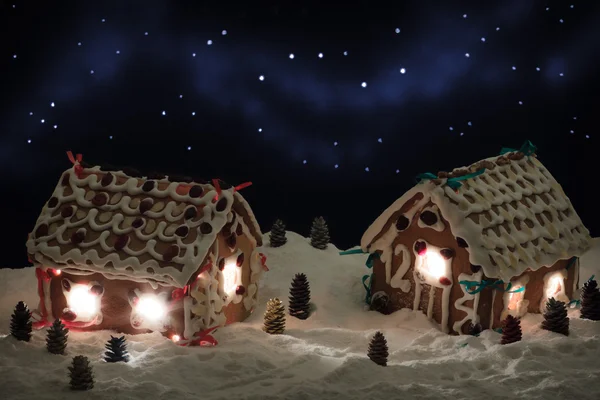 Noel arifesi gingerbread Köyü — Stok fotoğraf