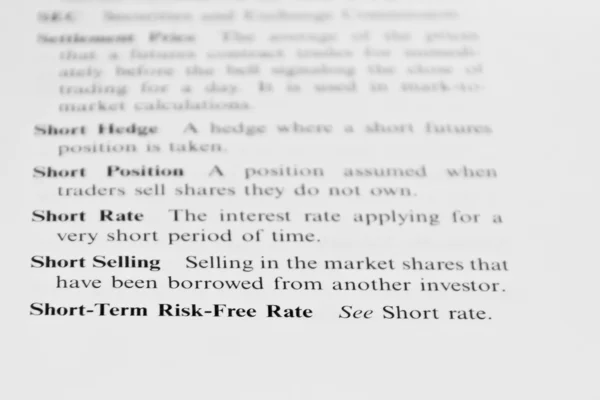 Explicación venta corta — Foto de Stock
