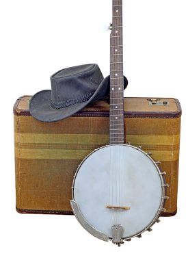 Traveling man's banjo clipart