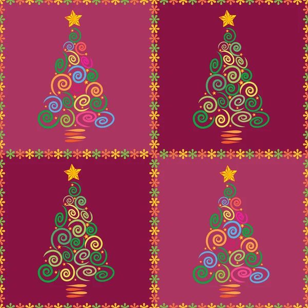 Christmas trees seamless — Stock Vector