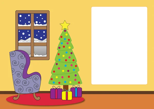 Christmas living room cartoon — Stock Photo, Image
