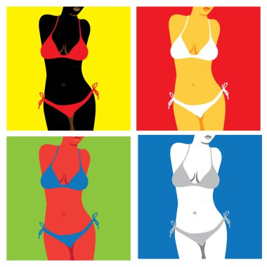 Bikini in popart style clipart