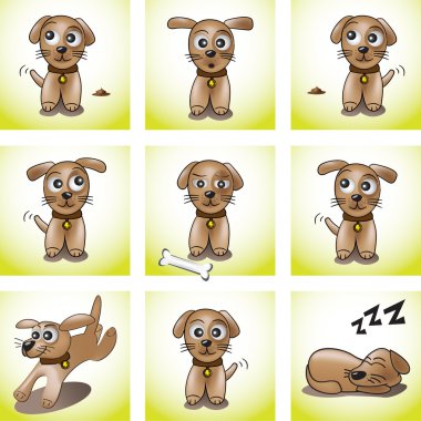 Set of puppies clipart