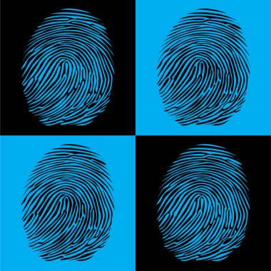 Four fingerprints clipart