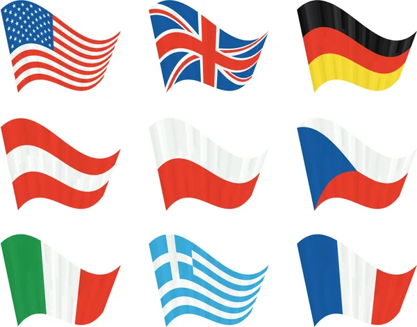 Nove bandiere — Vettoriale Stock