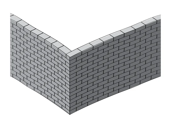 Isometrische bakstenen muur — Stockvector