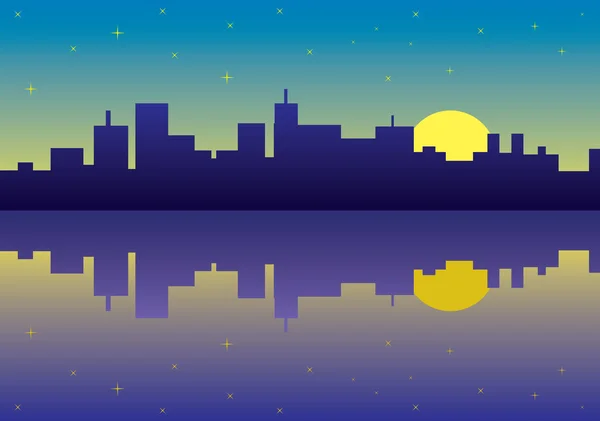 Night city panorama — Stock Vector