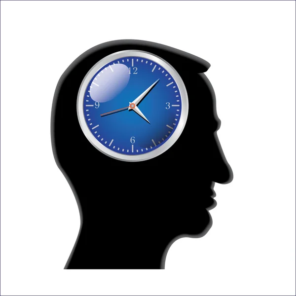 Horloges dans la tête — Image vectorielle