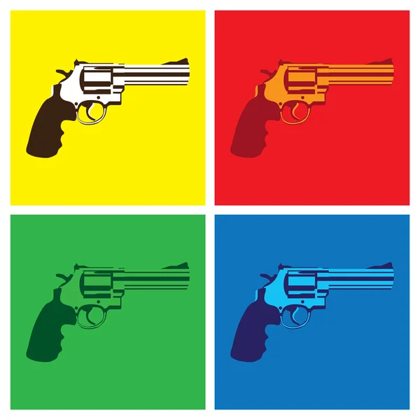 波普艺术风格的左轮手枪 — 图库矢量图片
