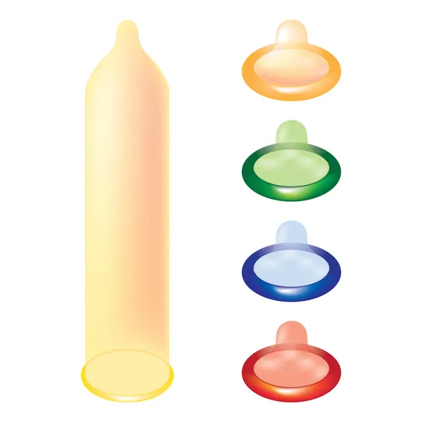 彩色避孕套 — 图库矢量图片