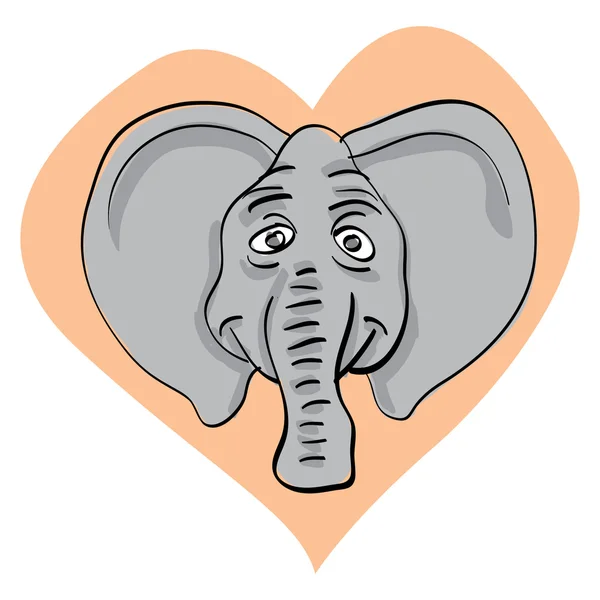 Elefant huvud — Stock vektor