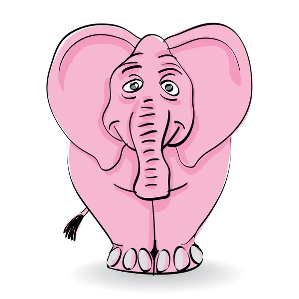 Rózsaszín elefánt — Stock Vector