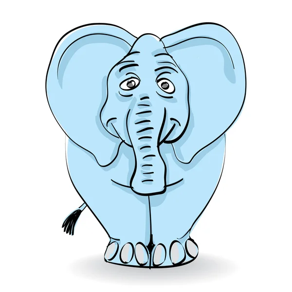 Blauwe olifant — Stockvector