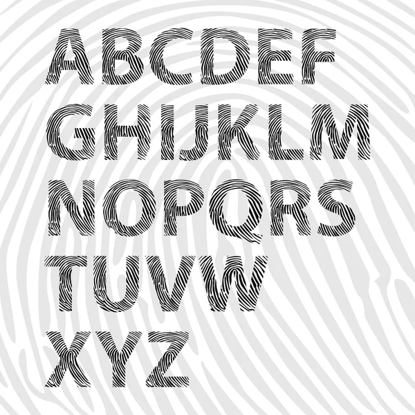 Fingerprint alphabet — Stock Vector