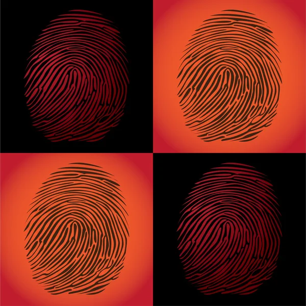 Four fingerprints — Stock Vector