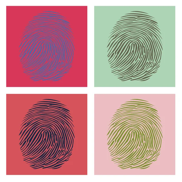 Four fingerprints — Stock Vector