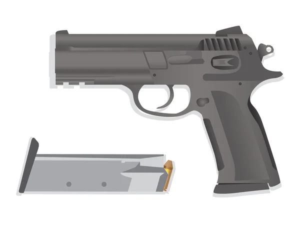 Pistola y munición — Vector de stock