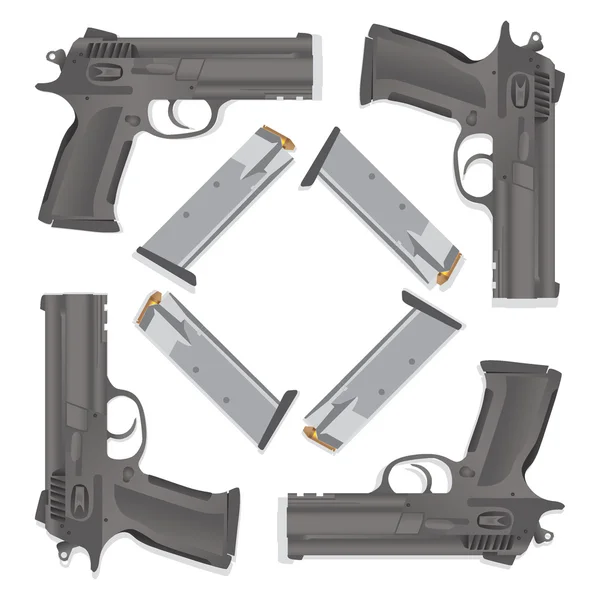 Pistolets isolés — Image vectorielle