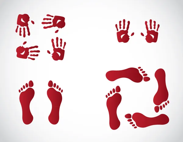 Mani e piedi — Vettoriale Stock