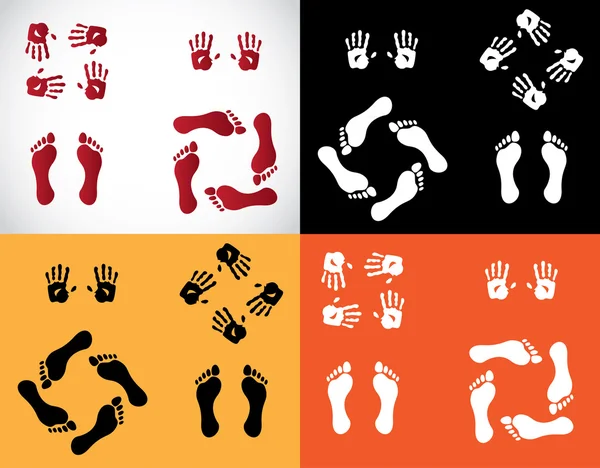 Mains et pieds — Image vectorielle