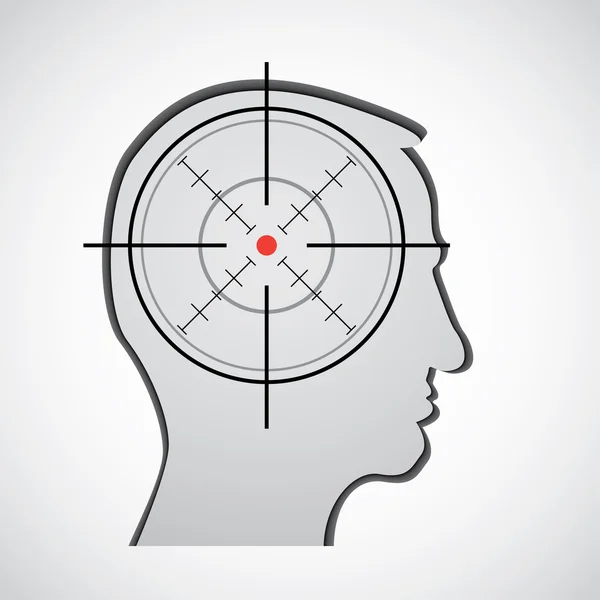 Crosshair dans une tête — Image vectorielle