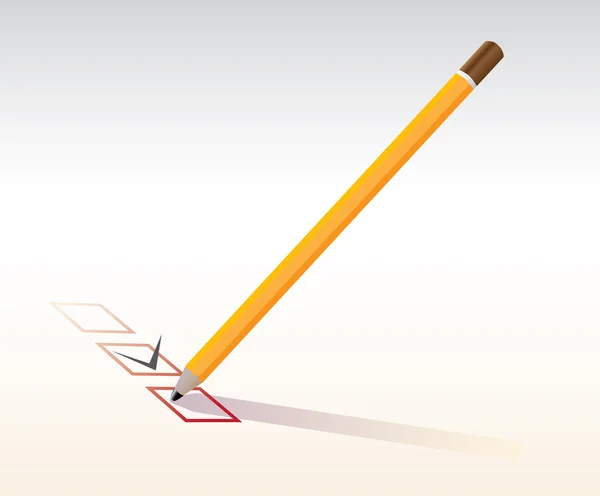 Caixa de seleção com lápis — Vetor de Stock