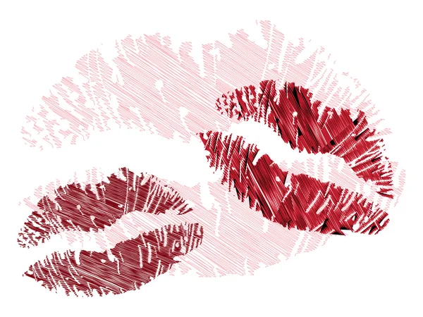 Imprimé lèvres grunge — Image vectorielle