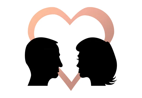Silhouette coppia romantica — Vettoriale Stock