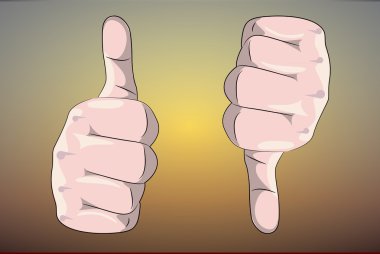 Thumb up and down clipart