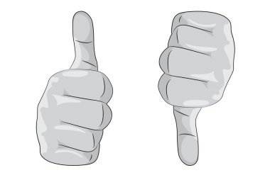 Thumb up and down clipart