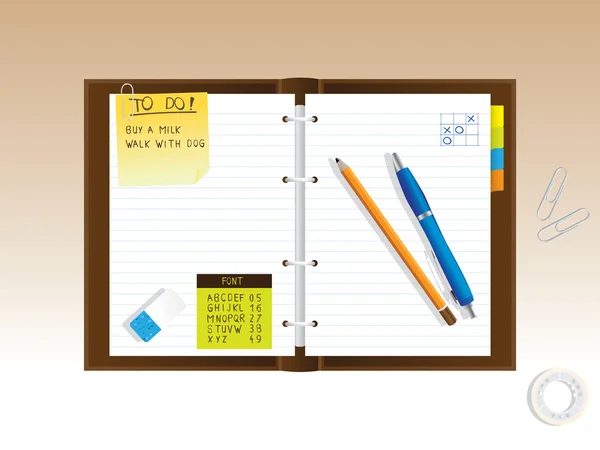 Pamiętnik notatnik — Wektor stockowy