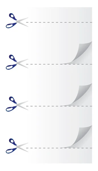 Nůžky řezání papíru — Stockový vektor