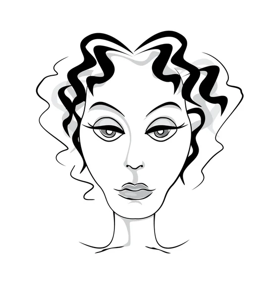 Femme mature visage — Image vectorielle